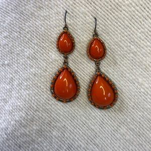Bohemian Orange Teardrop Earrings